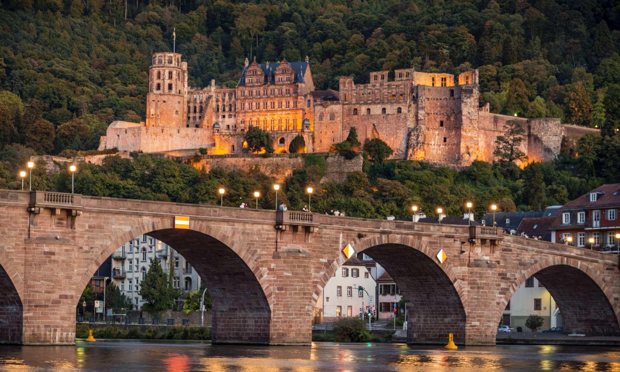 Historic bridge and castle of Heidelberg